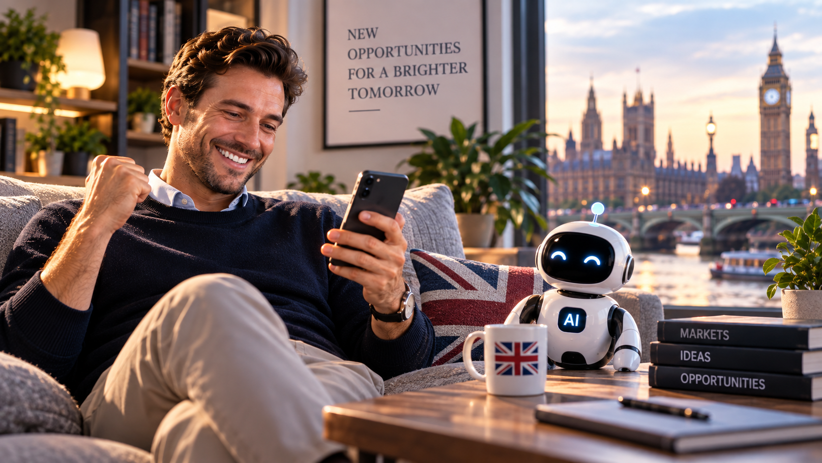 Matt-schwarzer Roboterarm beim Kontakt mit einer Kristallfläche